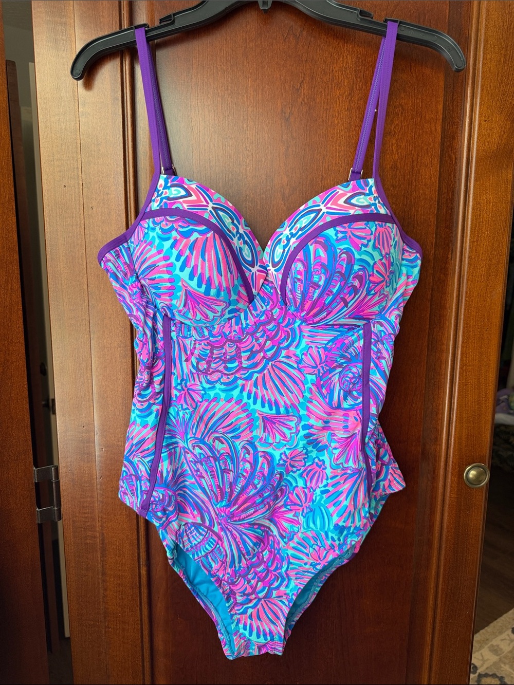 Lilly Pulitzer Palma One Piece in Turquoise Oasis Shelleidoscope